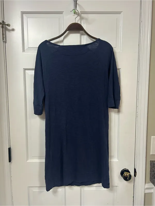 Lilly Pulitzer Navy Scoop Neck Tee with Pink Logo 3/4 Sleeves - Image 3