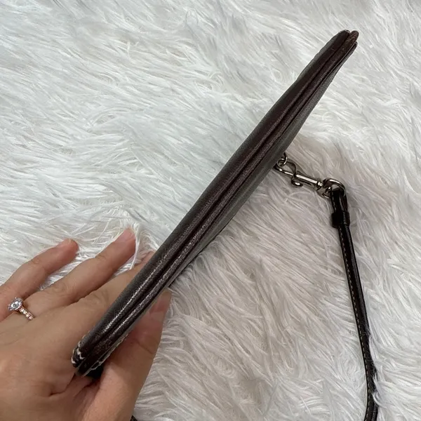 y2k COACH Vintage Leatherware Brown Leather Wristlet - Image 3