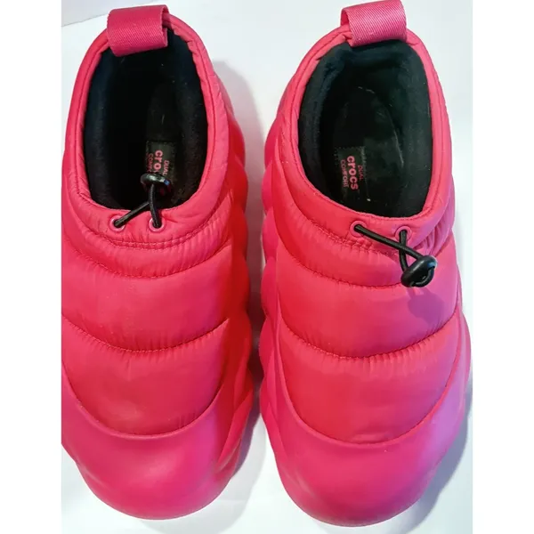 Crocs Overpuff Shorty W9 M7 Platform Shoes Pink Slip On - Image 2