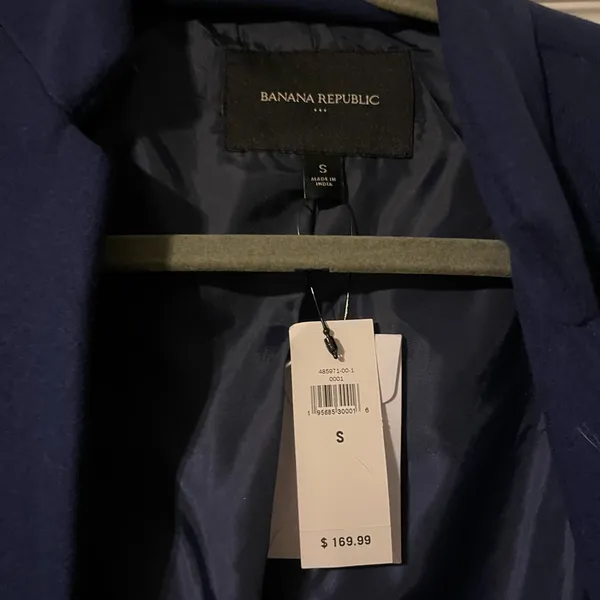Banana Republic Royal Blue Pea Coat Small NWT New With Tags - Image 2