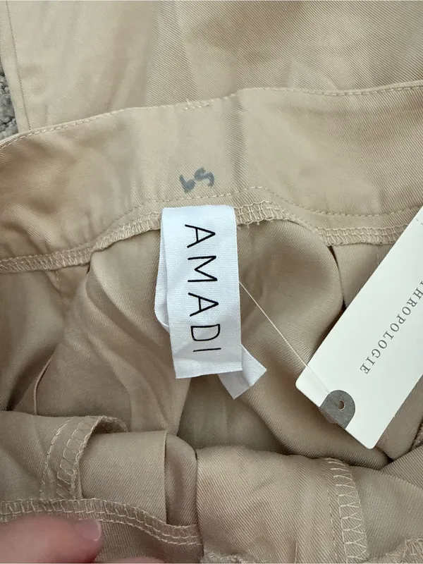 Anthropologie Amadi Pleated Wide Leg Pants Tencel Light Brown XS NWT $160 - Image 10