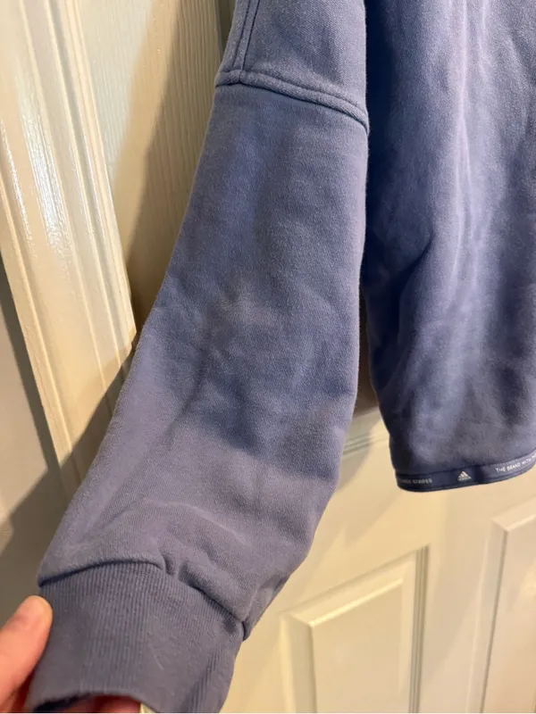 adidas Lavender Crewneck Cropped Hoodie - Image 3