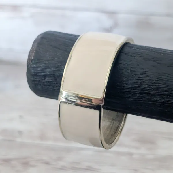 Cream Enamel Chunky Hinged Bracelet - Image 3
