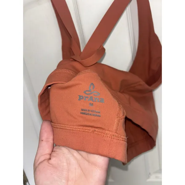 Prana Orange Cross Back Sports Bra M Loungewear Yoga Outdoors Gym Stretch - Image 4