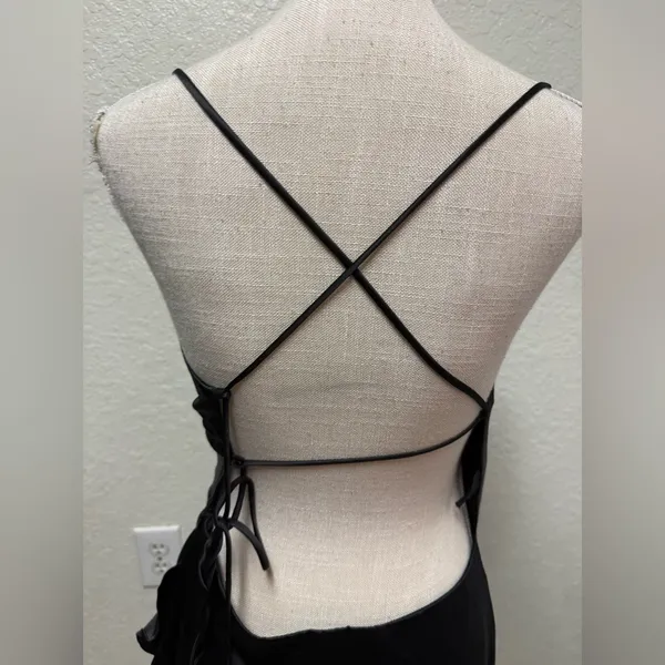 *flawed* PRINCESS POLLY Black Satin Dress - Image 3