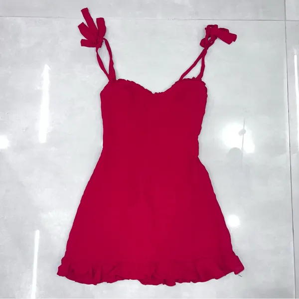 Reformation Christine Dress in Lipstick - Image 8
