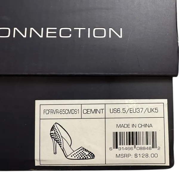 French Connection Studded d'Orsay Heels 6.5 Forever Cement NIB - Image 4