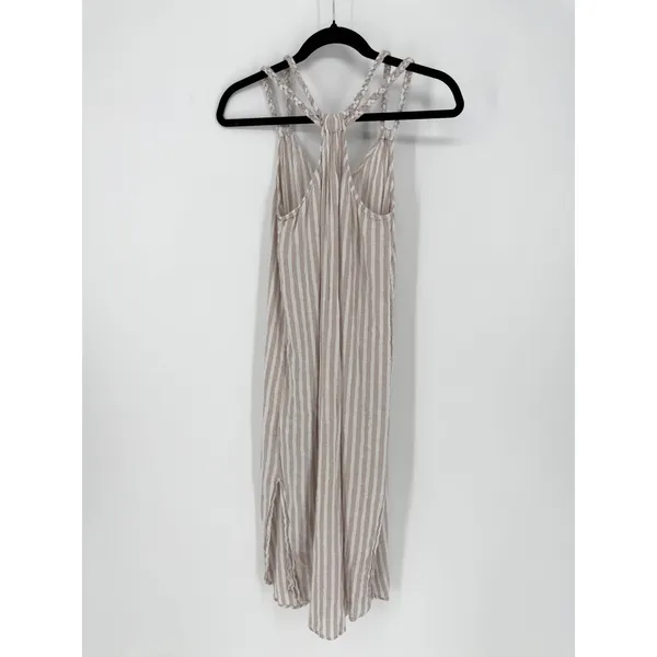 Rachel Ashwell Linen Blend‎ S, Striped Braided Racerback Midi Dress Boho Beach - Image 6