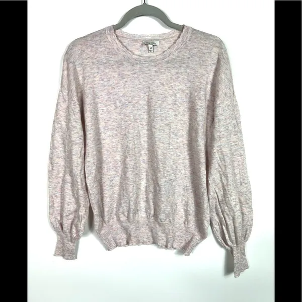 Ella moss multicolored sweater women's Size medium Puff Sleeves Round Neck‎ - Image 3
