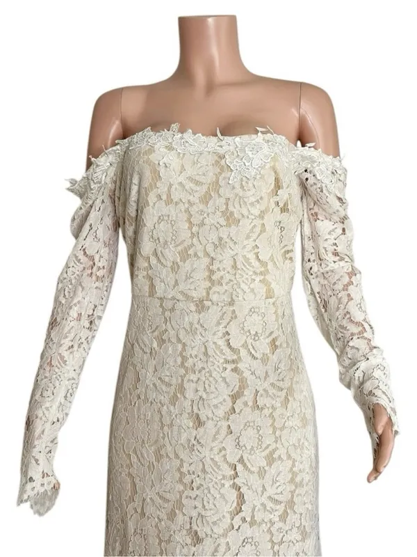 LULUS Romance Dreamer Lace Off-the-Shoulder Dress, White, Medium - Image 9