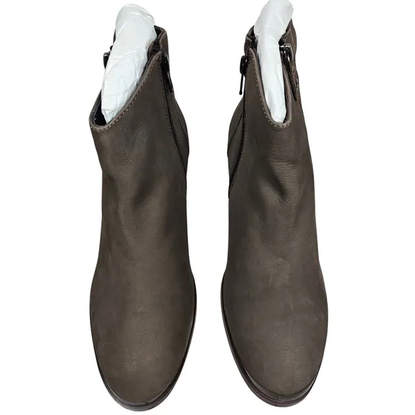 Diba Womens Taupe Sequoia Suede Leather Block Stack Heel Booties‎ 8.5 - Image 2