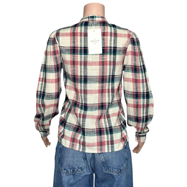 SÉZANE Doria Shirt, San Francisco Check, FR34/US2 - Image 7