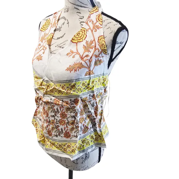 J. Crew NWT Open-back halter top in sunset rose block print Floral White‎ Size S - Image 5