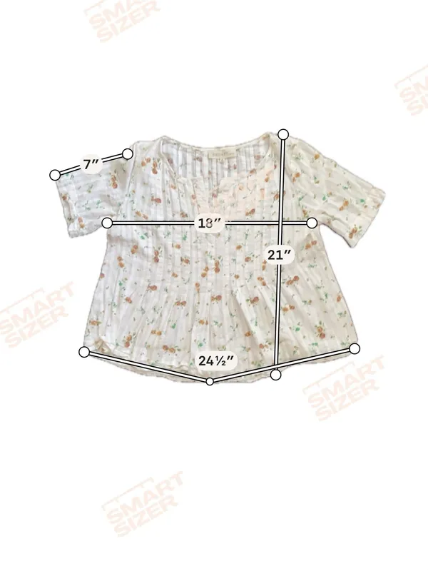 Brass and Roe 100% cotton floral top size M - Image 4
