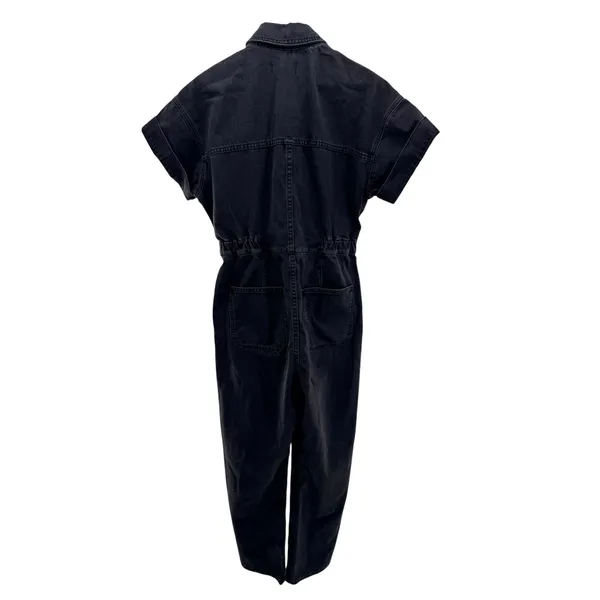 Free People Marci Denim Jumpsuit M Iron Black Utility Coverall Boiler Suit Work - Image 7