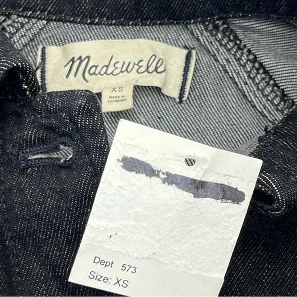 Madewell Oversized Jean‎ Jacket Womens XS Black Lunar Wash 100% Cotton M4230 NEW - Image 4