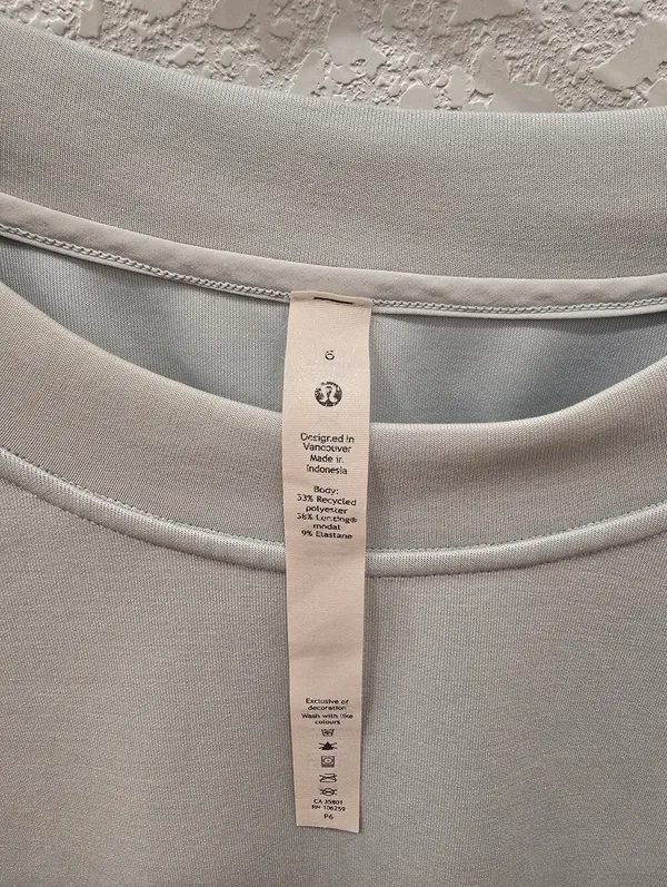 Lululemon Softstreme Perfectly Oversized Cropped Crew Sheer Blue 6 - Image 4