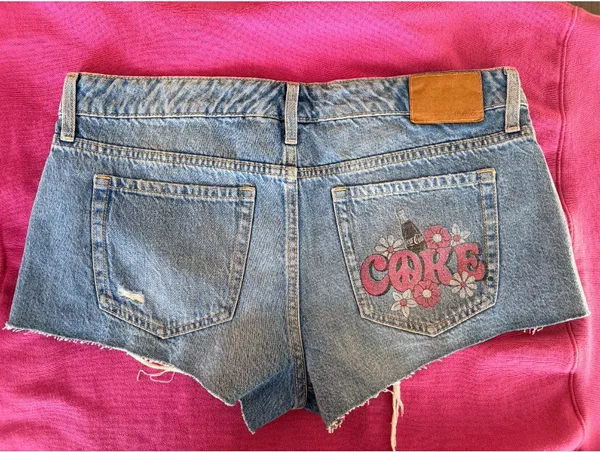 Aeropostale x Coca-Cola | Distressed Denim Graphic Shorts | Size 10 - Image 3