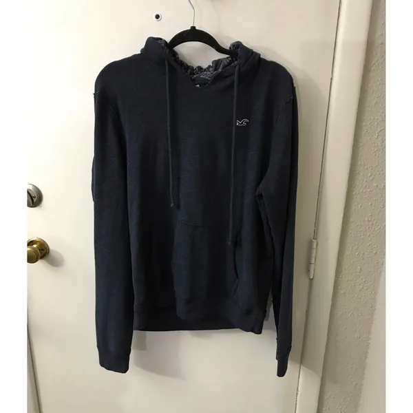 Hollister Navy Hoodie M Unisex Preppy Utility Cozy Comfy Classic Preppy Nautical - Image 3