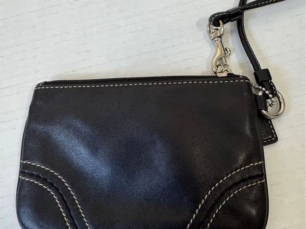 Coach Black Leather Wristlet Wallet Mini Classic - Image 3