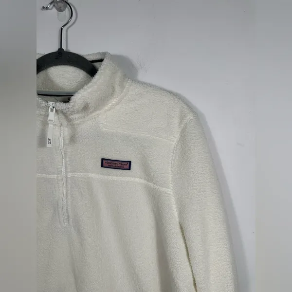 Vineyard Vines Sherpa Fleece Shep Shirt Ivory‎ Quarter Zip XL - Image 4