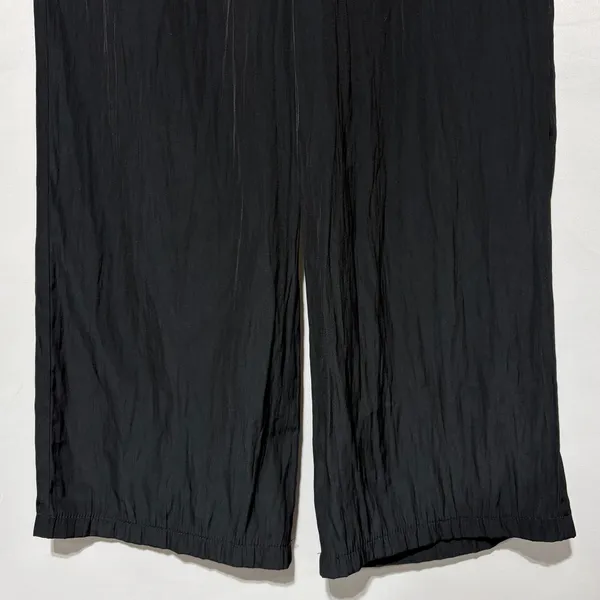 Aritzia Babaton Plisse Crinkled Satin Pull-On Pants Black Size Small - Image 7