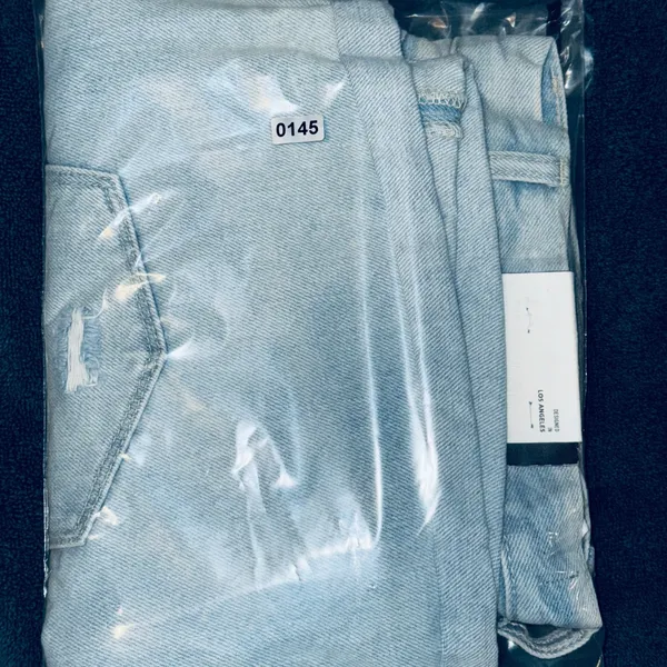 145‎ | NWT Kancan High Rise Distressed Paisley Denim Shorts Light Wash Womens XL - Image 12