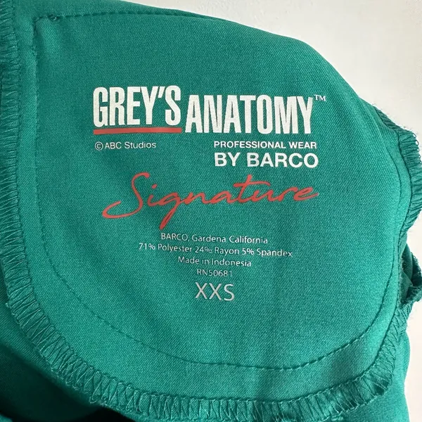 Grey's Anatomy Nursing Scrubs Professional Wear Barco Signature Green Size XXS - Image 10