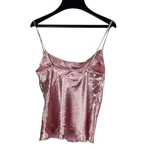 Victoria's Secret Y2K 2000s Shiny Pink Cowl Neck Spaghetti Strap Sleeveless Top S - Image 4