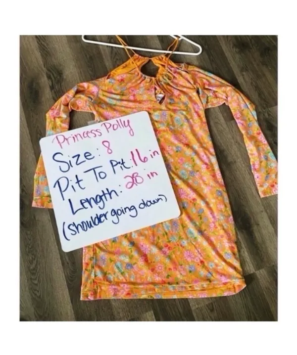 Princess Polly Orange Floral Dress Mini - Image 7