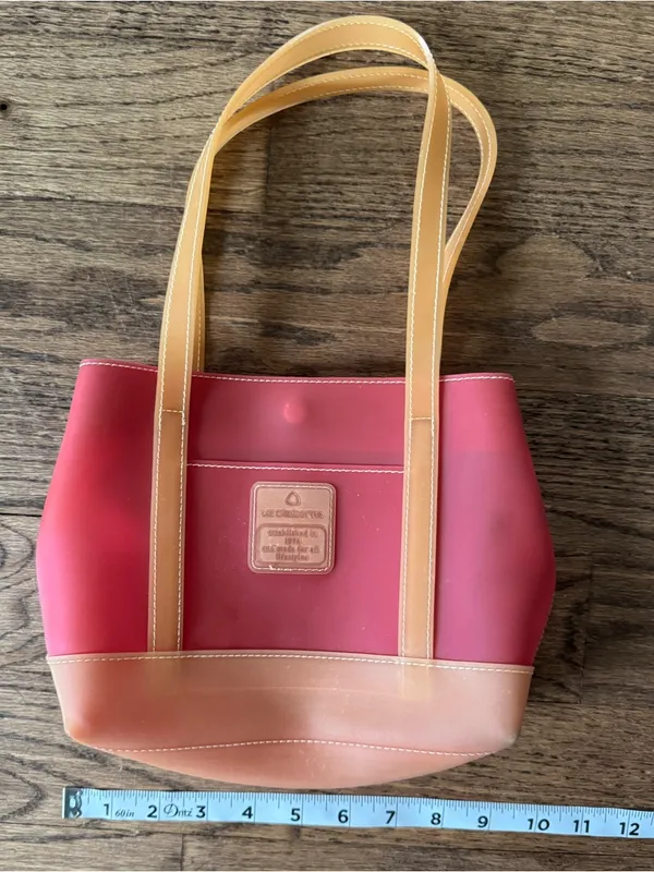 Y2K Vintage Liz Claiborne Jelly Mini Tote Bag Purse Pink PVC Clear Boat N Tote - Image 3