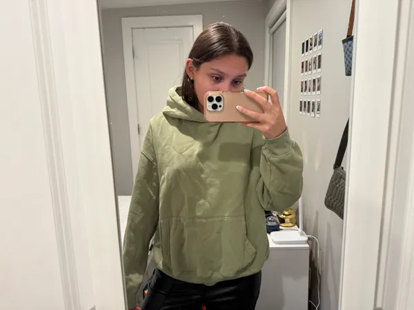 Matcha Green Cotton On Hoodie Medium - Image 3
