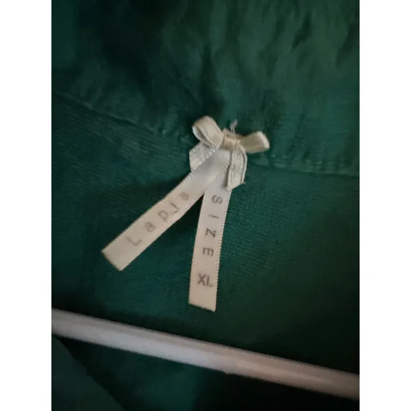 Lapis Women‎ XL Green Sleeveless Ruffle Shoulder Button Down Blouse Top - Image 3