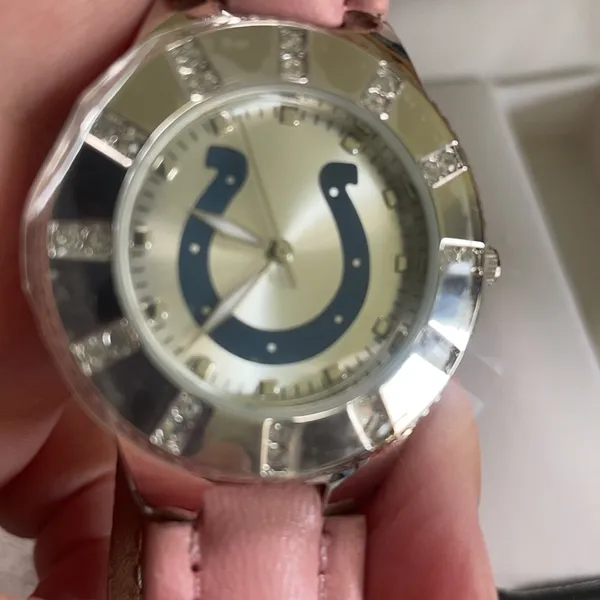 New Indinapolis colts pink watch adjustable with crystal face points - Image 6