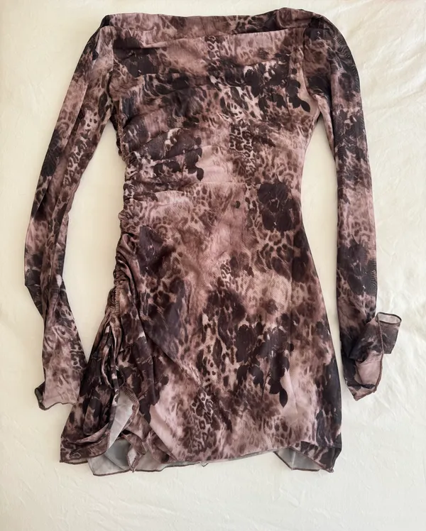 Suareza Long Sleeve Mini Dress Leopard - Image 5