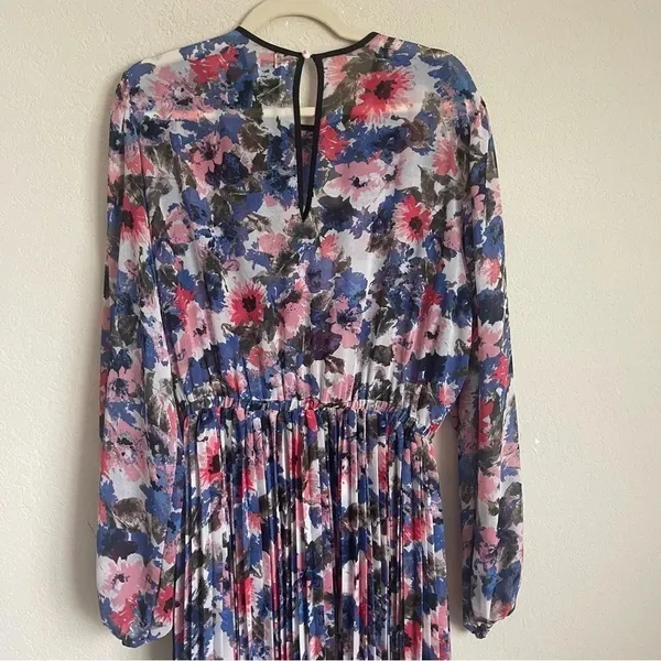 MISA LA Meadow Pleated Juliana‎ Midi Dress Long Sleeve Floral - Image 8