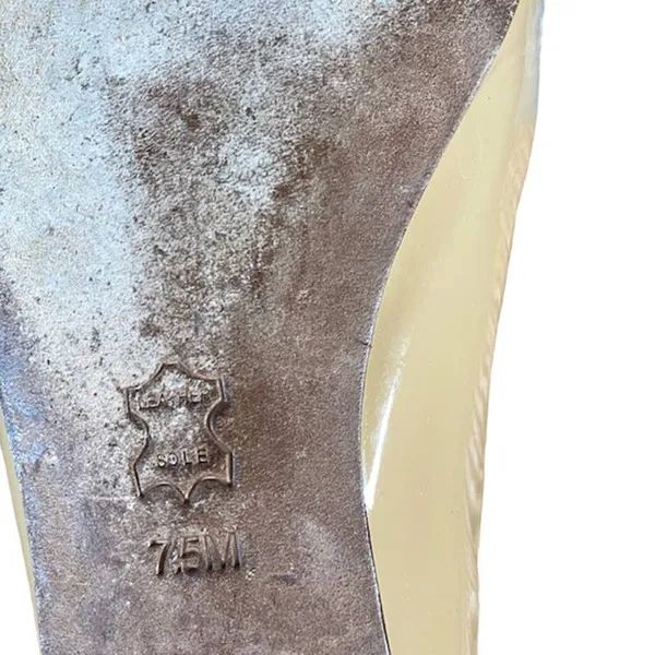 Tory Burch Women’s Beige Patent Leather Trudy Bow Front Slip On Flats Size 7.5 - Image 6