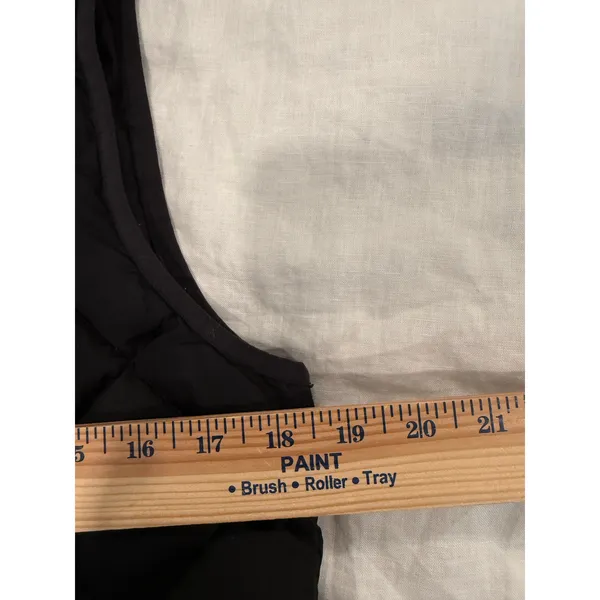 J.Crew Black Full Zip Quilted Vest Flap Front Pockets Women's Small Preppy - Image 7