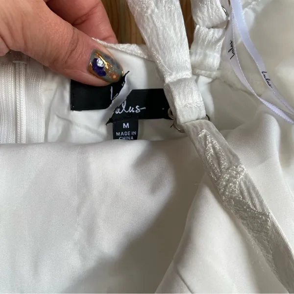 NWOT Lulus Major Perfection White Floral Jacquard Midi Dress with Pockets - Image 10
