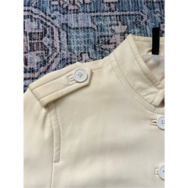 D2K Leather Cream Women's Casual Button - Image 11