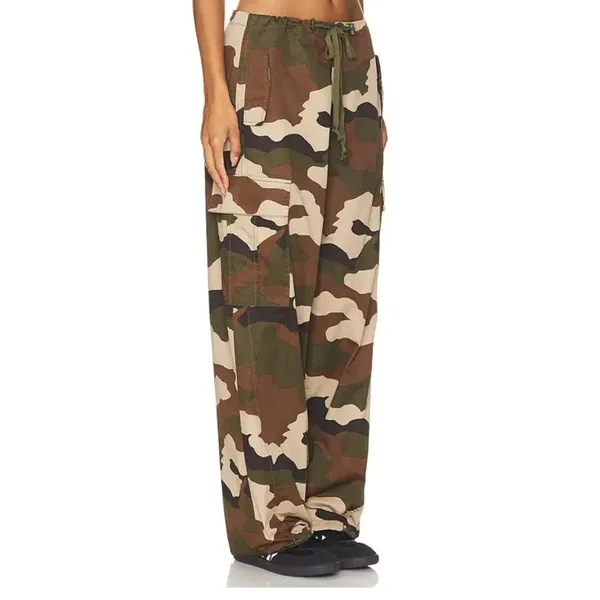 NWT Good American Parachute Cargo Pants Fatigue Green Camo Size‎ Large - Image 2