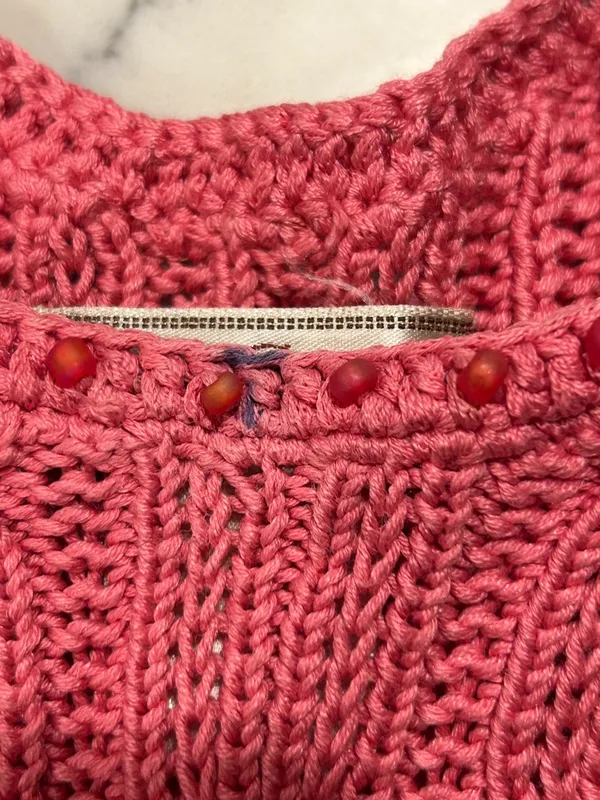 Tommy Bahama Pink Knit Cable Tank Top size small silk/cotton blend - Image 4