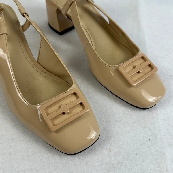 Liverpool Getty Slingback Block Heels Square Toe Dress‎ Shoes Beige Women's 7.5M - Image 4