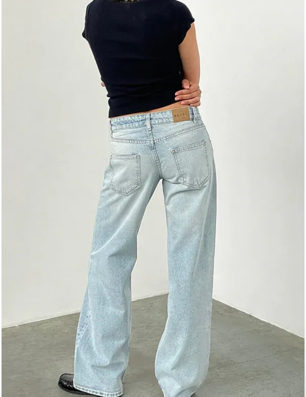 Motel Rocks Parallel Jeans Low-Rise Light Wash Blue - Image 2