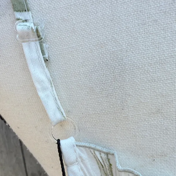 S Deer Shabby Chic Spaghetti Strap Cream & Green Print Elegant Maxi Dress Size L - Image 7