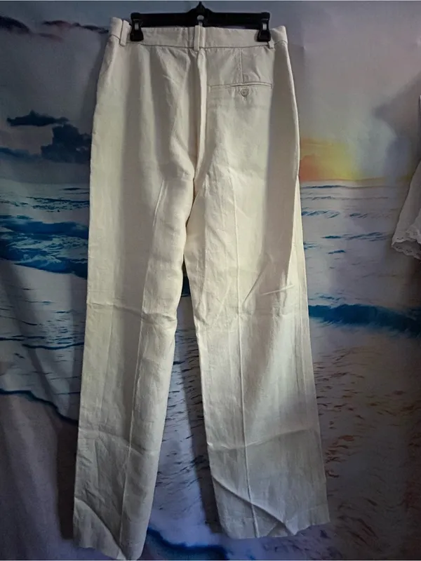 Polo By Ralph Lauren Classic Women’s Cream Straight-Leg Hemp Pants SZ 6 NWT - Image 2