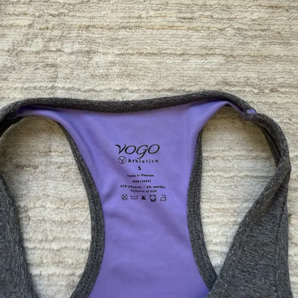 VOGO Athletica Purple and Gray Tank Top (Size Small) - Image 5