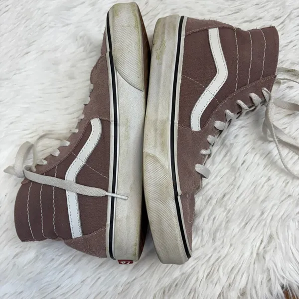 Vans Old Skool Hi Top Lavender Purple Lace Up Sneakers Unisex Womens 8 Mens 6.5 - Image 7