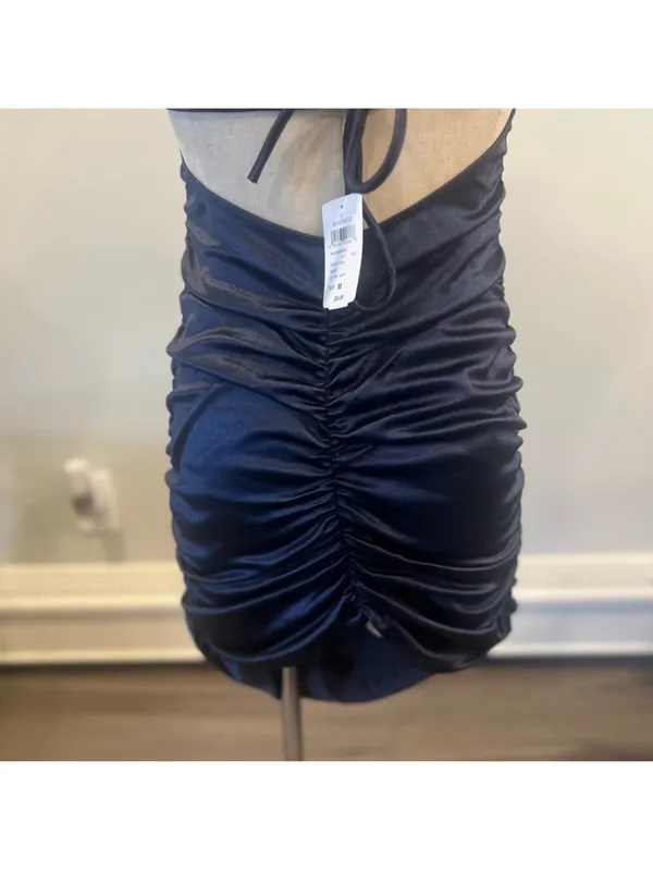 Windsor Navy Halter Ruched Mini Dress - Image 6