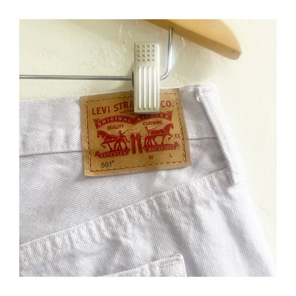 Levi’s 501 Fringe Cut Off Shorts Size 33 Lavender Women’s High Rise Festival - Image 9